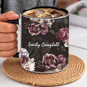 Mug Fleur de rose blanche luxueuse et lunatique