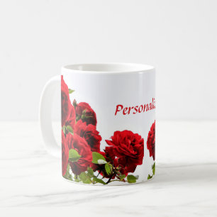 Mug Fleur de rose rouge romantique