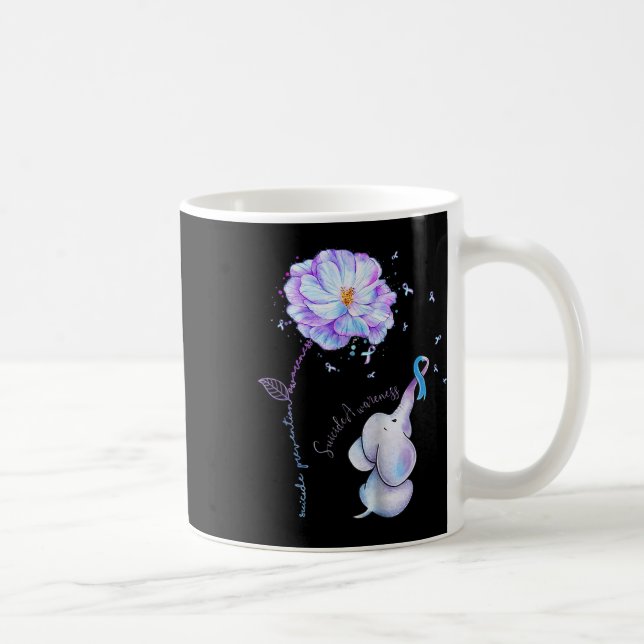 Mug Fleur de sensibilisation à la prévention du suicid (Droite)