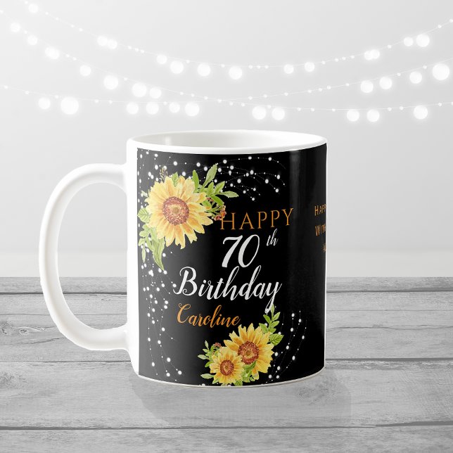 Mug Fleur de soleil d'anniversaire de 70e (Créateur téléchargé)