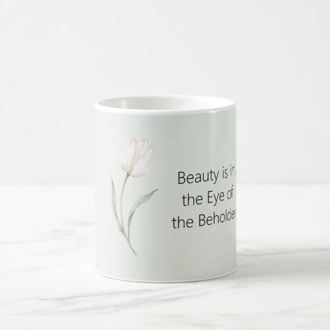 Mug Fleur de tulipe blanche menthe (Centre)