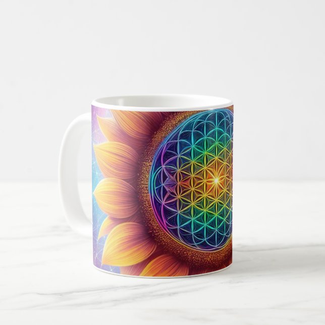 Mug Fleur de vie cosmique (Devant gauche)