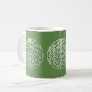 Mug Fleur de Vie en dégradé blanc