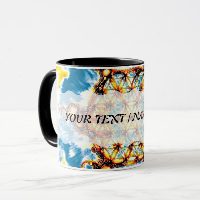 Mug Fleur De Vie - Façons Colorées 5 (Devant gauche)