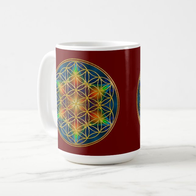 Mug FLEUR DE VIE - Fleur Fractale 1 (Devant gauche)