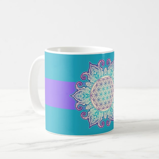 Mug Fleur De Vie - Indien Mandala 2 (Devant gauche)