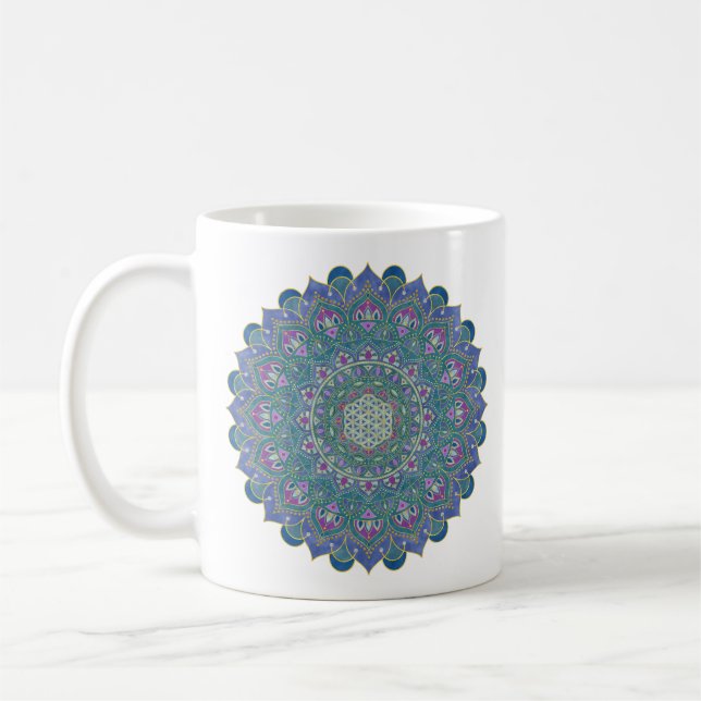 Mug Fleur De Vie - Mandala India Style 1 (Gauche)
