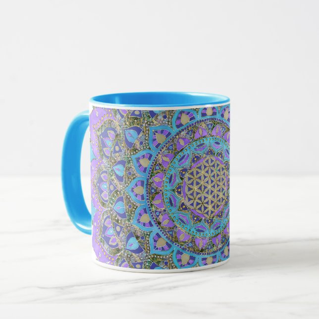 Mug Fleur De Vie - Mandala India Style 2 (Devant gauche)