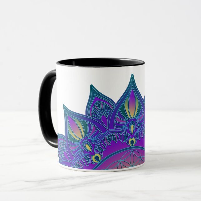 Mug Fleur De Vie - Mandala Indien 3 (Devant gauche)