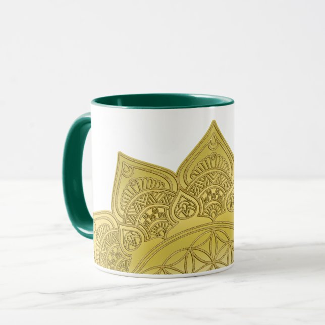 Mug Fleur de Vie - Mandala indien 4 (Devant gauche)