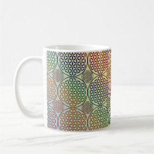 Mug Fleur de vie - motif de grunge de timbre 1
