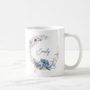 Mug Fleur d'eau élégante bleue