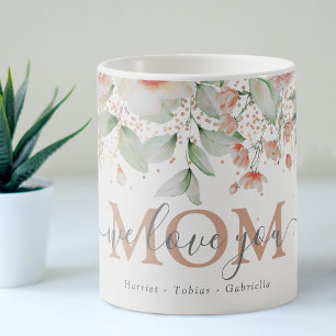Mug Fleur Décorative 'on t'aime' MAMAN Personnalisé