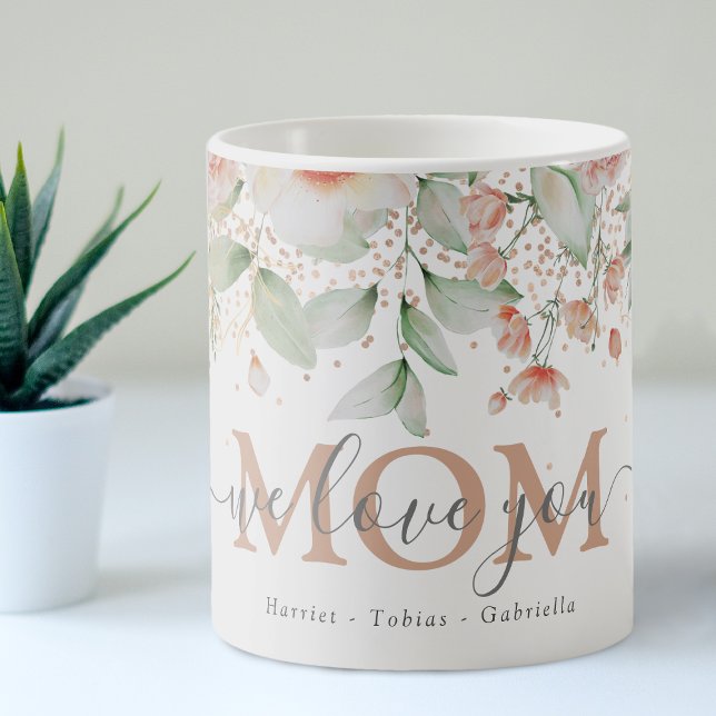 Mug Fleur Décorative 'on t'aime' MAMAN Personnalisé  (Créateur téléchargé)