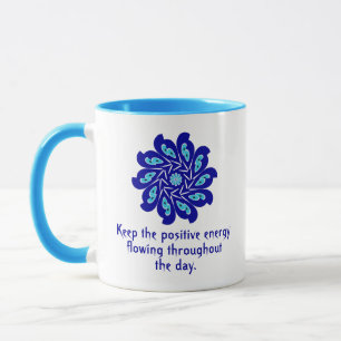 Mug Fleur découpée Elégante, Personnalisée Du Mal Bleu