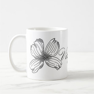 Mug Fleur d'état de cornouiller et blanc de noir de
