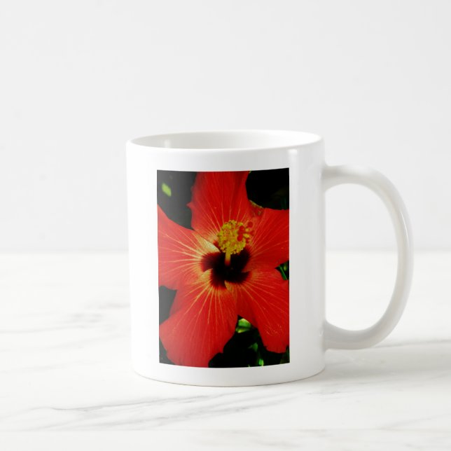 Mug Fleur d'Hibiscus rouge-orange (Droite)