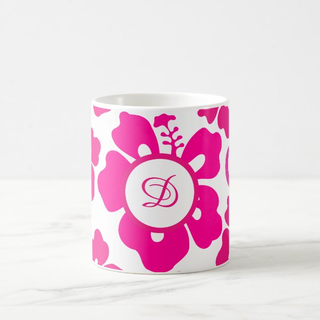 Mug fleur d'hibiscus tropical hawaii rose (Centre)