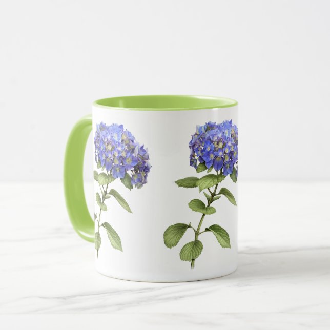 Mug Fleur d'Hortensia Bleu (Devant gauche)