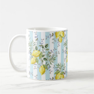 Mug Fleur d'Itale à motif floral à rayures méditerrané