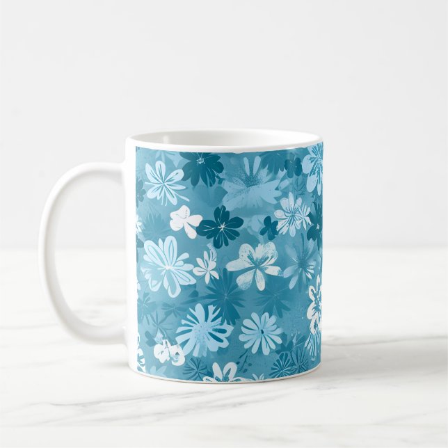 Mug Fleur d'Océan Turquoise Botanique (Gauche)