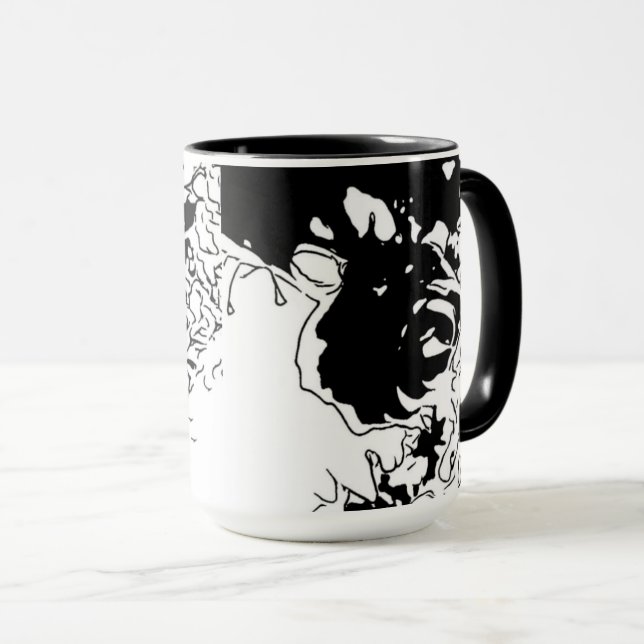 Mug Fleur Doodle (Devant droit)