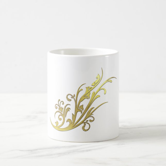 Mug Fleur d'or fausse luxueuse abstraite (Centre)