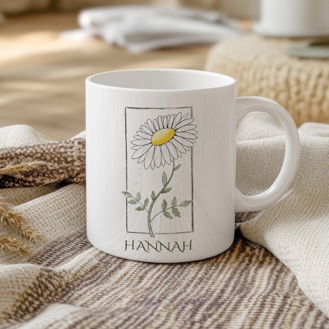 Mug Fleur du mois d'avril Marguerite jaune (Créateur téléchargé)