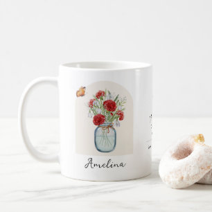 Mug fleur du mois de naissance de janvier