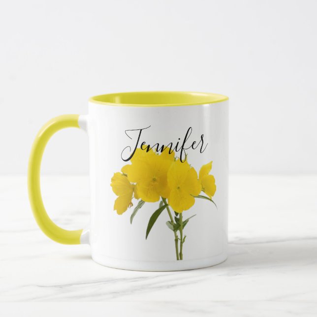 Mug Fleur du mois de naissance-février personnalisée (Gauche)