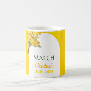 Mug Fleur du mois de naissance Mars Jonquille Personna