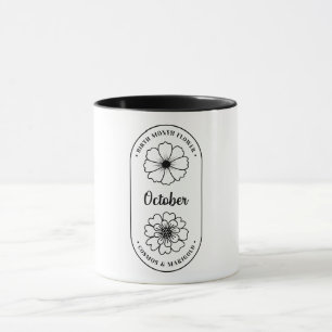 Mug Fleur du mois de naissance Octobre Cosmos Souci