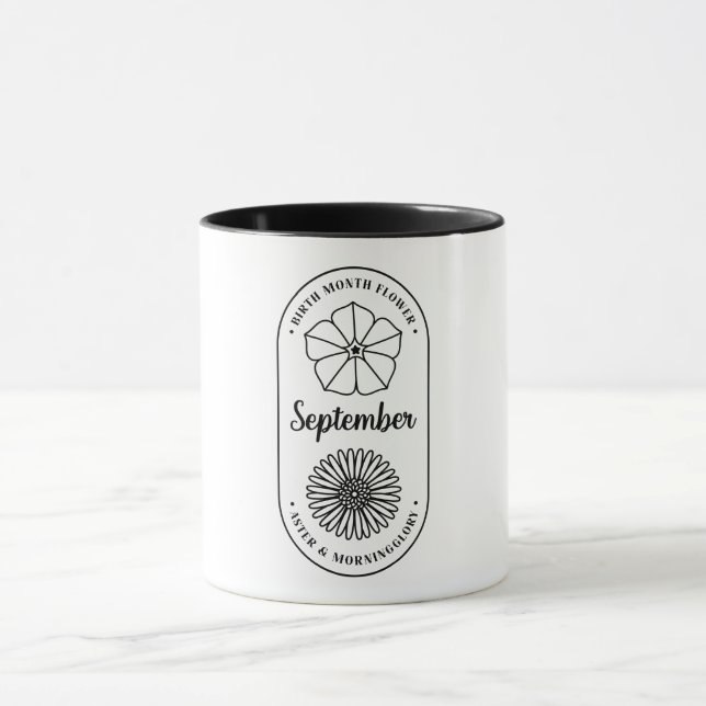 Mug Fleur du mois de naissance Septembre Aster Morning (Centre)