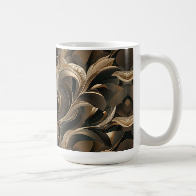 Mug Fleur Élégante Botanique Dorée   (Droite)