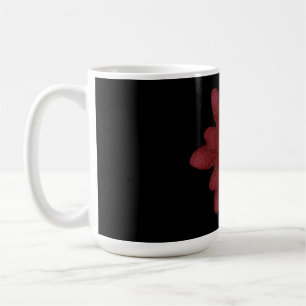 Mug Fleur élégante de velours rouge sur fond noir Fl