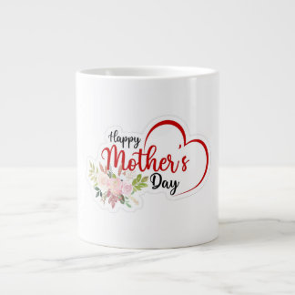Mug Fleur en forme de cœur pour la fête des Mères