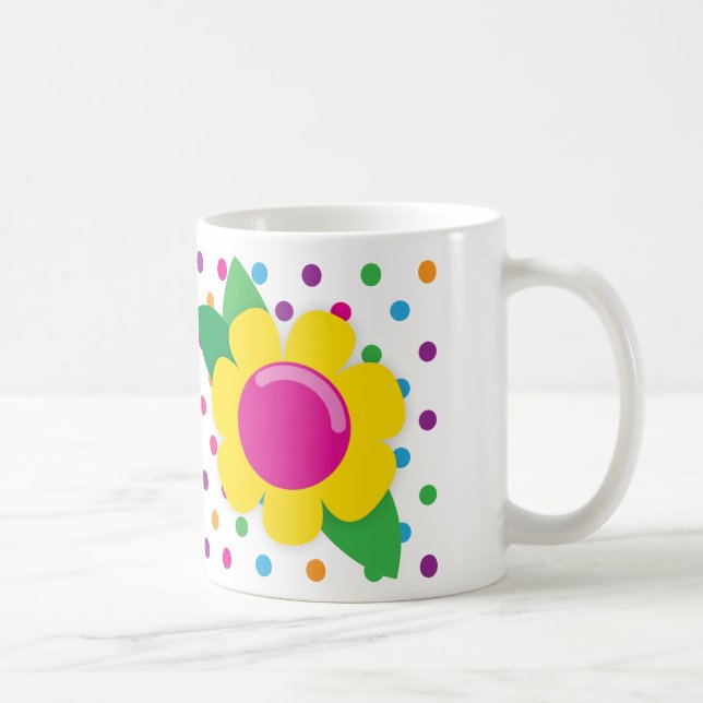 Mug Fleur et pois (Droite)