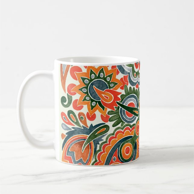 Mug Fleur Ethnique Ukrainienne, Marque Dessinée À La M (Gauche)