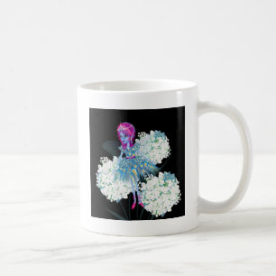 Mug Fleur Fairy Art par LeahG bleu rose noir blanc