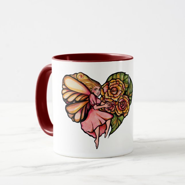 Mug Fleur Fée Jardin Fleurs Coeurs Fleurs Fées (Devant gauche)