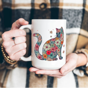 Mug Fleur Fleur Chat, Fleurs et Chat, Fleurs, Chat