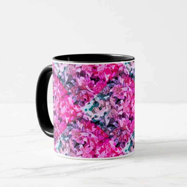 Mug Fleur floral beige jaune orange marron fleurs fl (Devant gauche)
