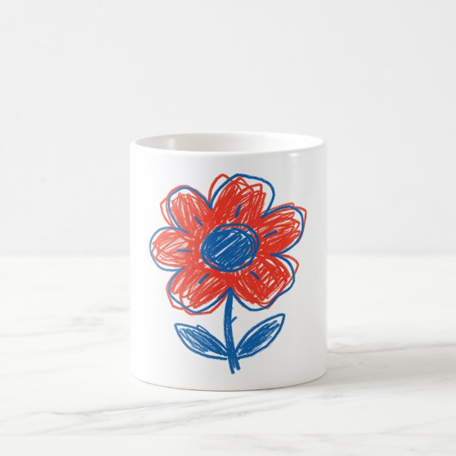 Mug Fleur Florale Dessinée à la Main Doodle  (Centre)