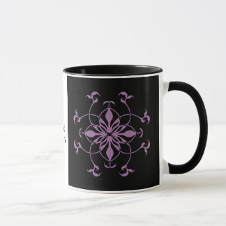 Mug Fleur gothique violet et noir
