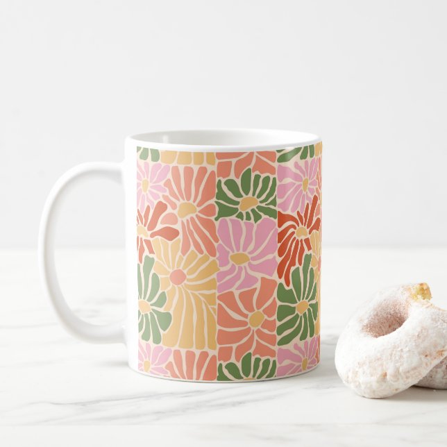 Mug Fleur groovy rétro  (Avec donut)
