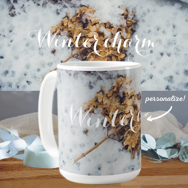 Mug Fleur Hortensia sur la neige (Créateur téléchargé)