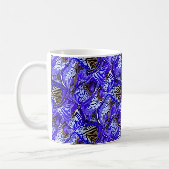 Mug Fleur Iris Violet / Esthétique / Carrelé / (Gauche)
