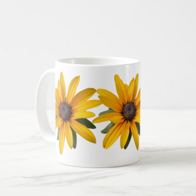 Mug Fleur Jaune Moderne Simple Noir Eyed Susan (Devant gauche)