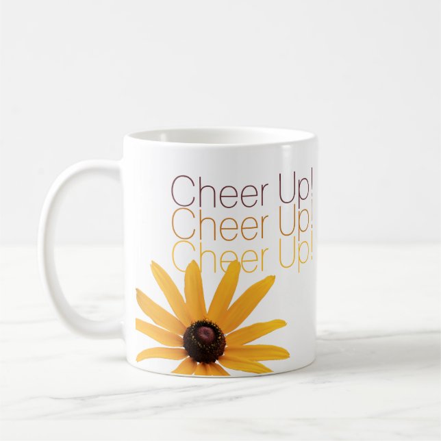 Mug Fleur Jaune Personnalisée Élégante Chevaucher Brow (Gauche)