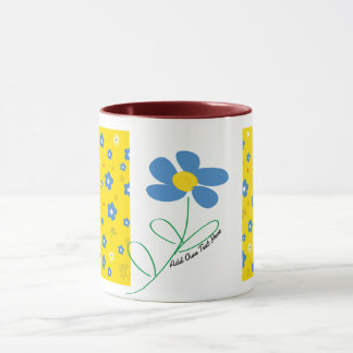 Mug Fleur jaune, rouge et bleu